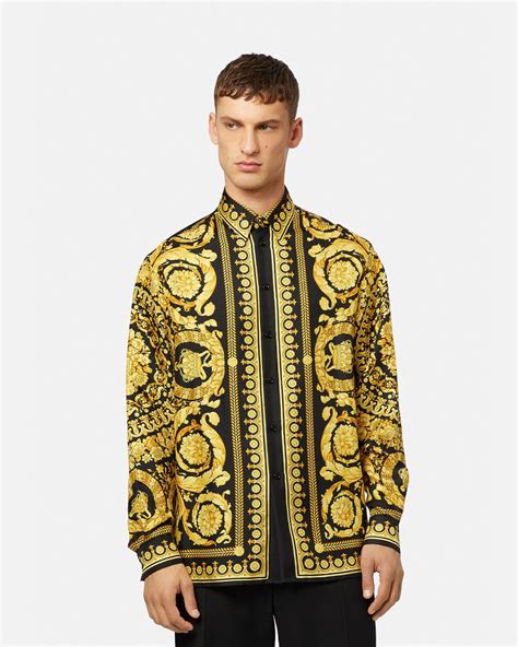 camisas de seda para hombre versace